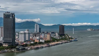 Da Nang skyline and waterfront in Vietnam, a popular base for digital nomads